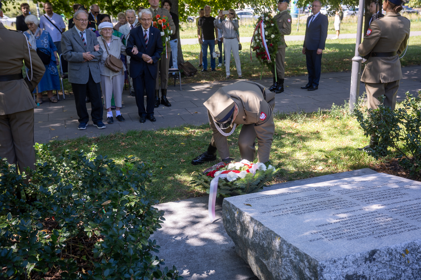 Uroczystości na skwerze Żołnierzy Tułaczy gen. Władysława Andersa. Warszawa, 14 sierpnia 2026 r. Fot. Sławomir Kasper (IPN)