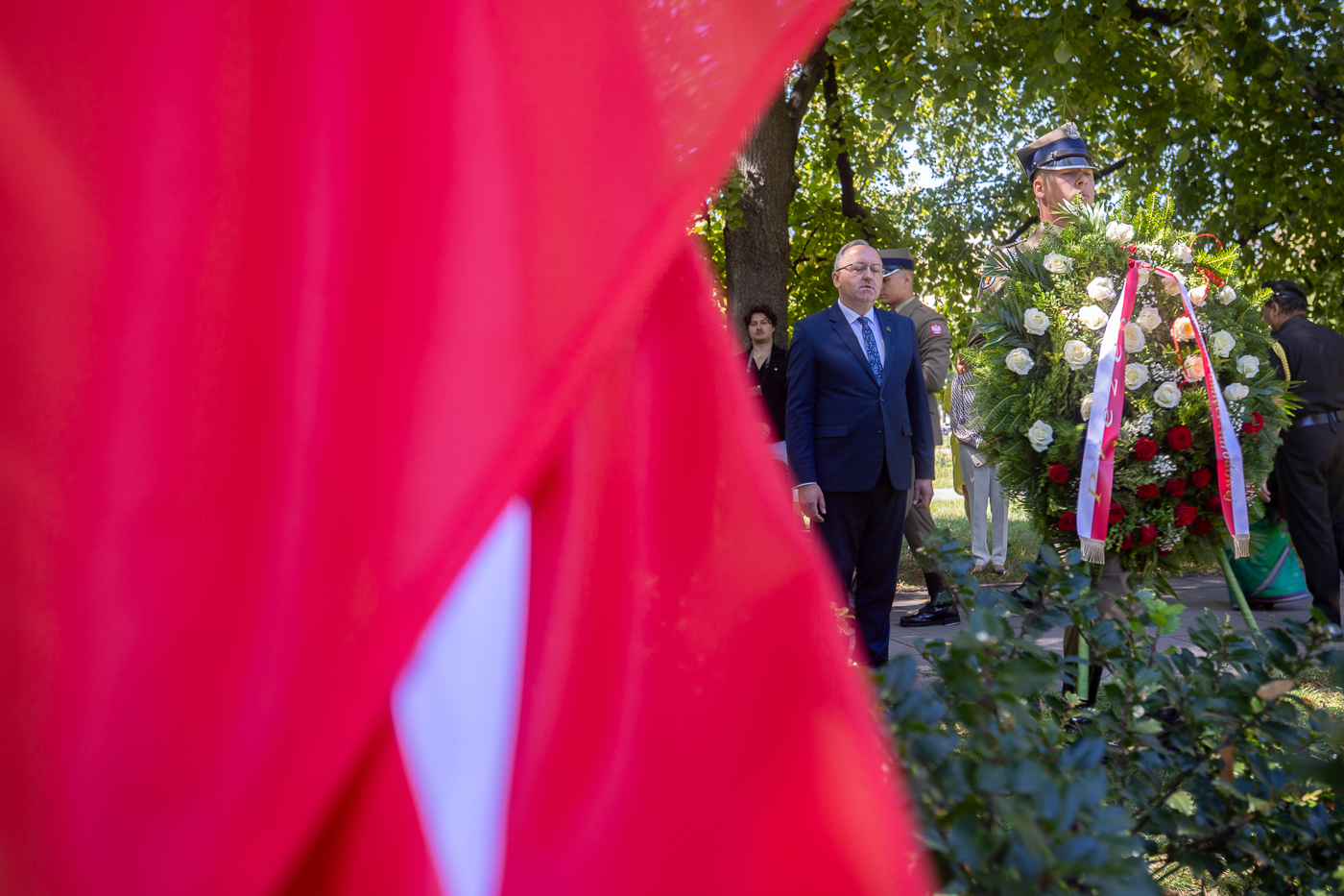 Uroczystości na skwerze Żołnierzy Tułaczy gen. Władysława Andersa. Warszawa, 14 sierpnia 2026 r. Fot. Sławomir Kasper (IPN)