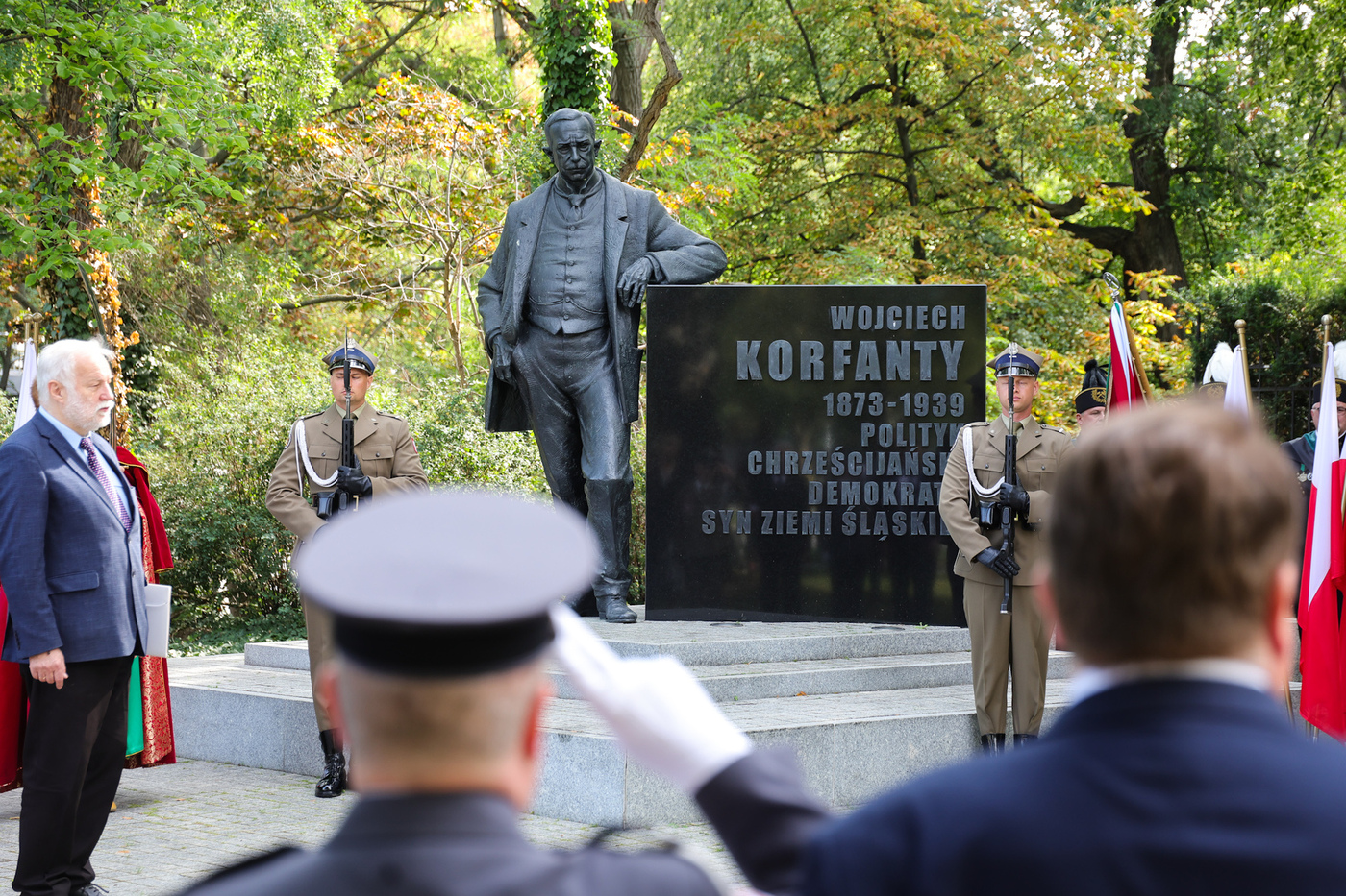 Uroczystości przy pomniku Wojciecha Korfantego – Warszawa, 17 sierpnia 2026. Fot. Dariusz Skrzyniarz (IPN)