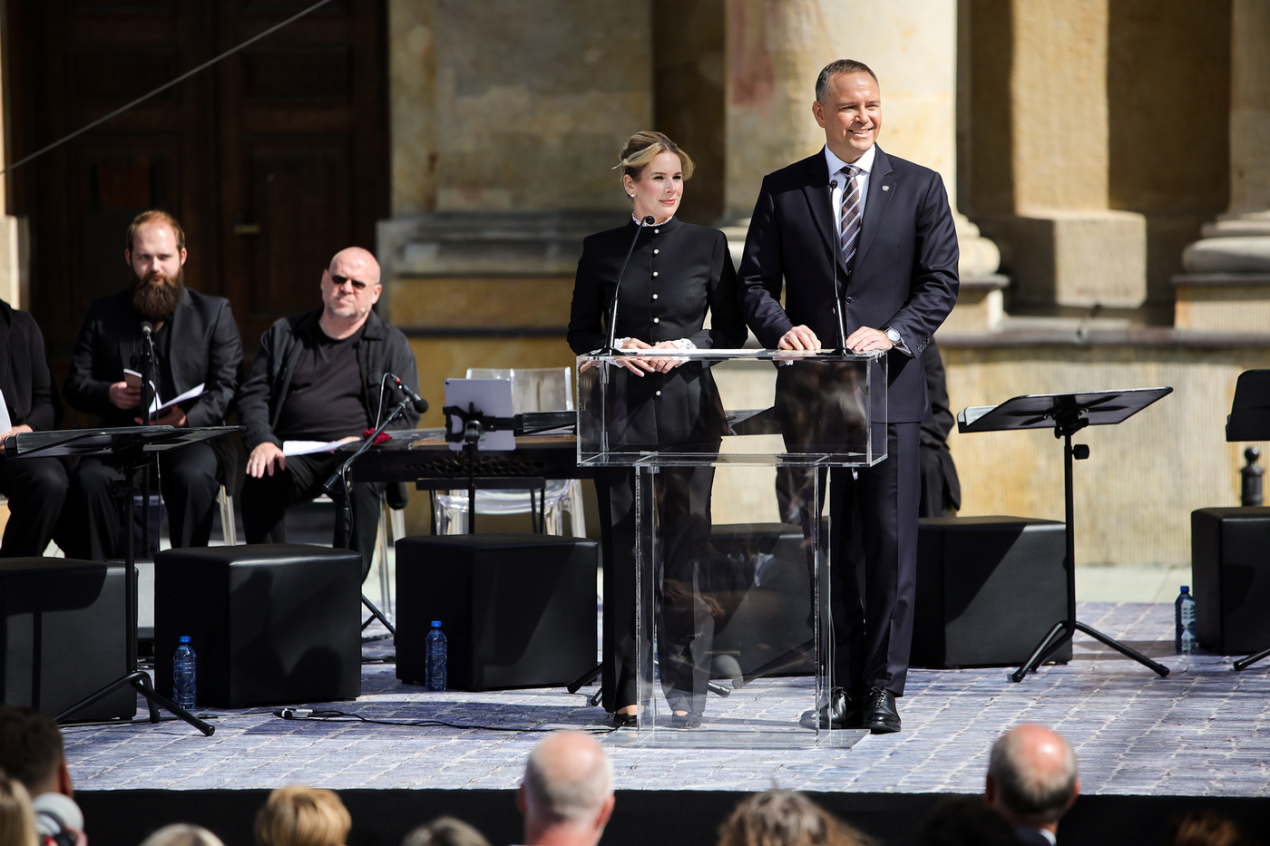 Instytut Pamięci Narodowej na Narodowym Czytaniu 2026 w Warszawie. Na zdj. Para Prezydencka – Marta Nawrocka i Karol Nawrocki – Warszawa, 5 września 2026. Fot. Dariusz Skrzyniarz (IPN)