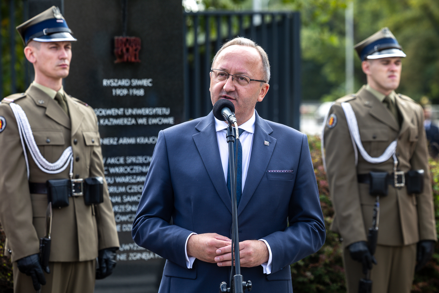 58. rocznica samospalenia Ryszarda Siwca. Na zdj. zastępca prezesa IPN dr hab. Karol Polejowski – Warszawa, 7 września 2026. Fot. Sławek Kasper (IPN)