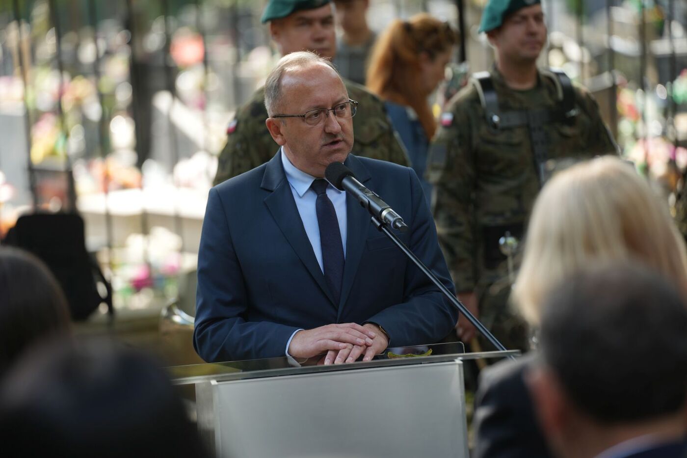 Uroczystość odsłonięcia upamiętnienia Ofiar Zbrodni Wołyńskiej – Lublin, 19 września 2026. Na zdj. zastępca prezesa IPN dr hab. Karol Polejowski. Fot. Dominik Borek (IPN)