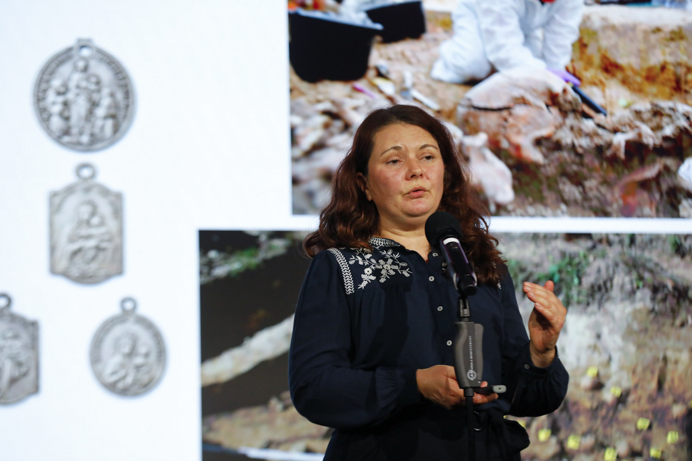 Konferencja prasowa podsumowująca tegoroczne prace poszukiwawcze i ekshumacyjne na Ukrainie. Na zdj, naczelnik Wydziału Kresowego Biura Poszukiwań i Identyfikacji dr Dominika Siemińska – Warszawa, 20 października 2026. Fot. Maciej Biedrzycki (IPN)