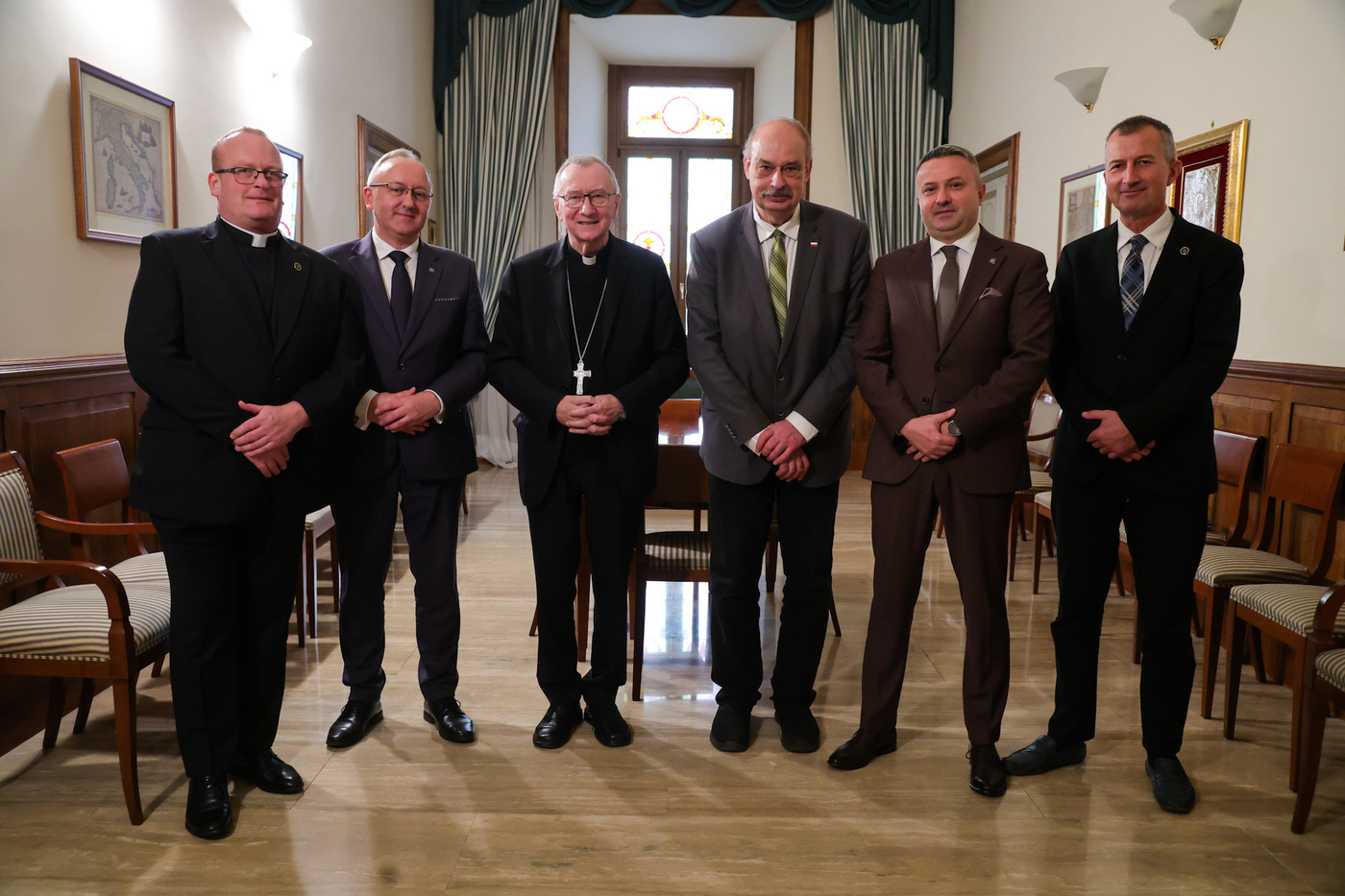 Spotkanie zastępcy prezesa IPN dr. hab. Karola Polejowskiego z kard. Pietro Parolinem, sekretarzem stanu Stolicy Apostolskiej – Rzym, 28 października 2026. Fot. Dariusz Skrzyniarz (IPN)