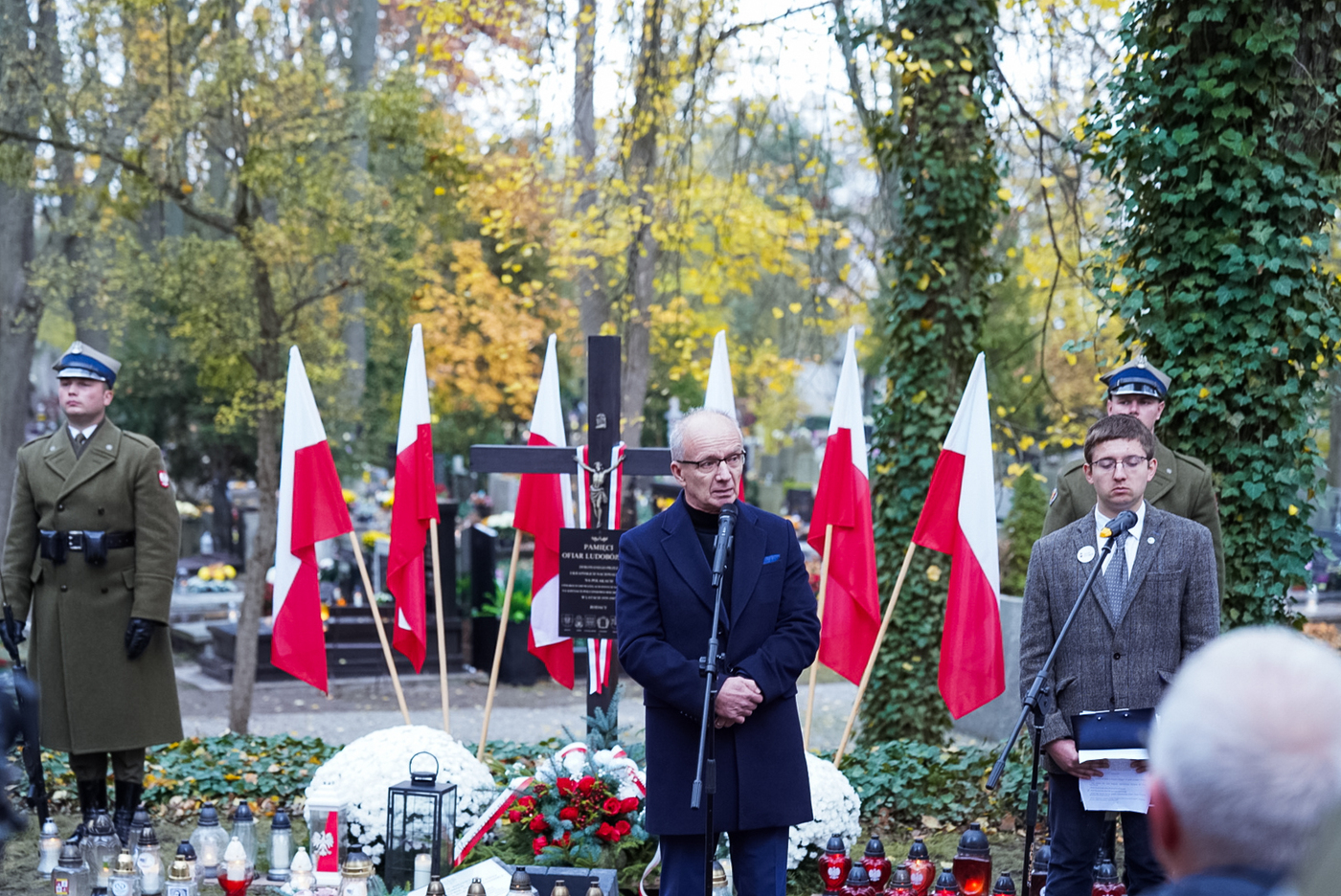 Uroczystość poświęcenia i wmurowania kamienia węgielnego pod budowę Pomnika Ofiar Ludobójstwa na Wołyniu i w Małopolsce Wschodniej. Warszawa, 30 października 2026 r. Fot. Mateusz Niegowski (IPN)