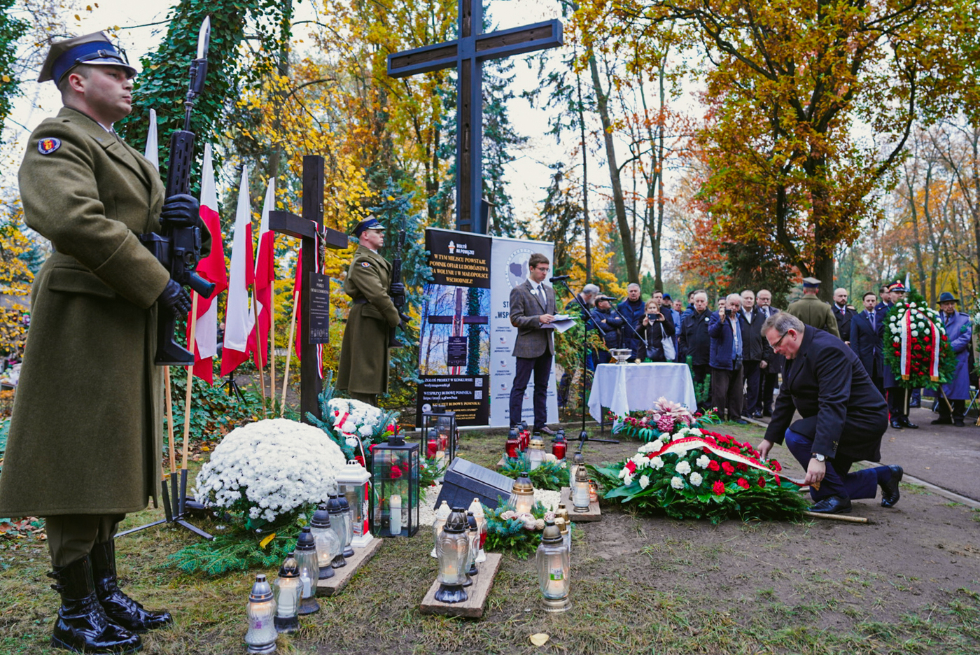Uroczystość poświęcenia i wmurowania kamienia węgielnego pod budowę Pomnika Ofiar Ludobójstwa na Wołyniu i w Małopolsce Wschodniej. Warszawa, 30 października 2026 r. Fot. Mateusz Niegowski (IPN)