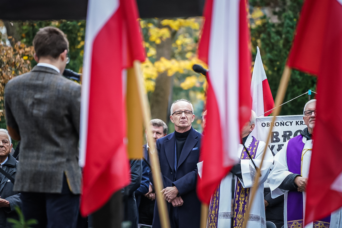 Uroczystość poświęcenia i wmurowania kamienia węgielnego pod budowę Pomnika Ofiar Ludobójstwa na Wołyniu i w Małopolsce Wschodniej. Warszawa, 30 października 2026 r. Fot. Mateusz Niegowski (IPN)