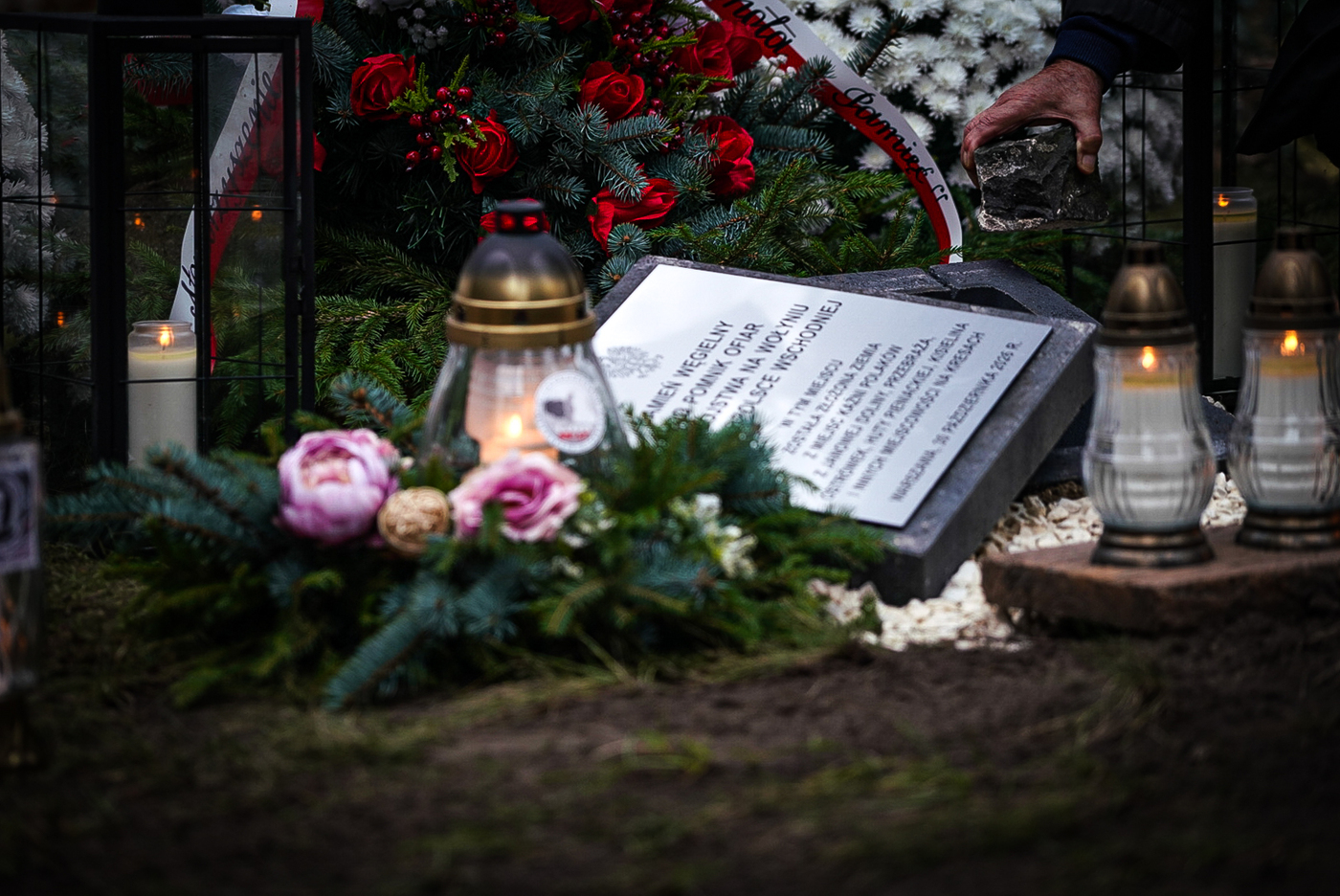 Uroczystość poświęcenia i wmurowania kamienia węgielnego pod budowę Pomnika Ofiar Ludobójstwa na Wołyniu i w Małopolsce Wschodniej. Warszawa, 30 października 2026 r. Fot. Mateusz Niegowski (IPN)