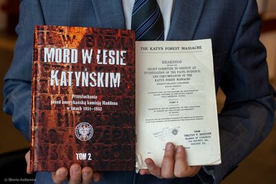 Premiera drugiego tomu „Mordu w Lesie Katyńskim”. Konferencja prasowa IPN – 11 kwietnia 2018. Fot. Marcin Jurkiewicz