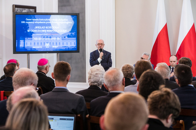 Wkład Kościoła w odbudowę Niepodległej – ósma debata historyków w Belwederze – 14 czerwca 2018. Fot Sławek Kasper (IPN)