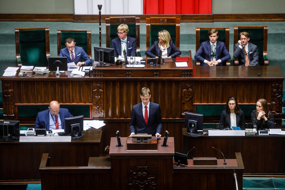 Finał ogólnopolskiego projektu edukacyjnego Sejm Dzieci i Młodzieży – Warszawa, 27 września 2018. Fot. Sławek Kasper (IPN)