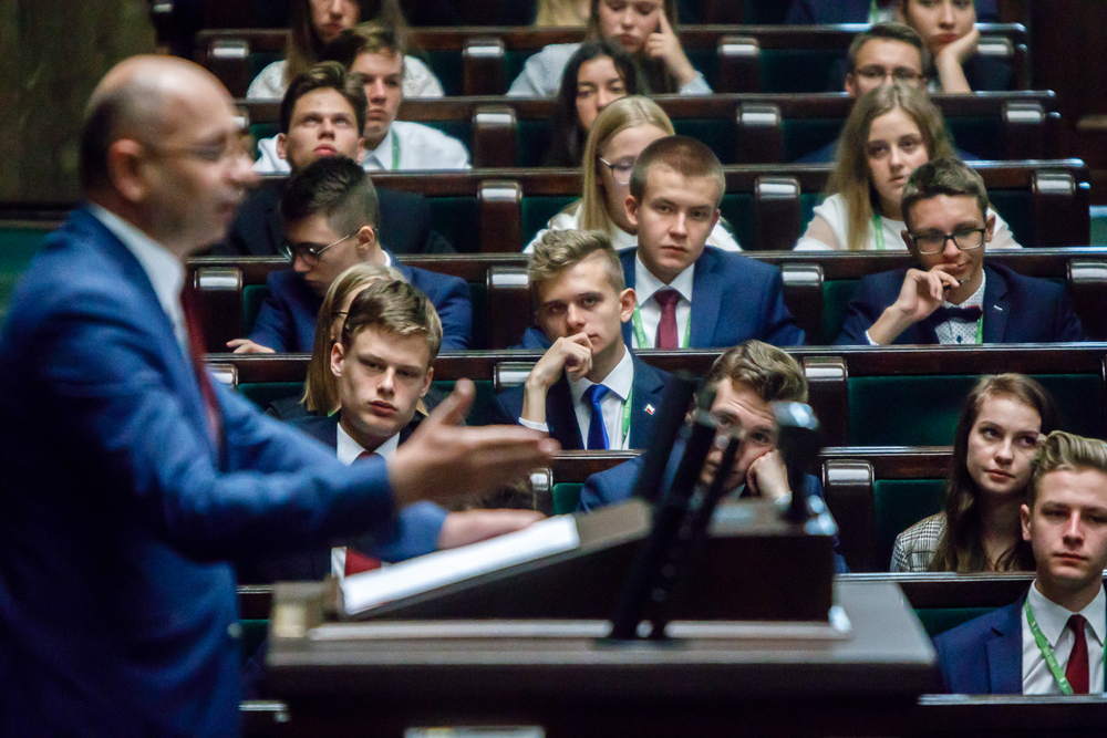Finał ogólnopolskiego projektu edukacyjnego Sejm Dzieci i Młodzieży – Warszawa, 27 września 2018. Fot. Sławek Kasper (IPN)