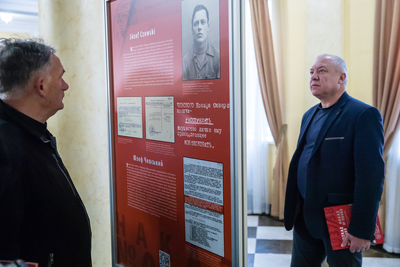 Otwarcie wystawy „Rozkaz nr 00485. Antypolska operacja NKWD na sowieckiej Ukrainie 1937–1938” – Chmielnicki (Ukraina), 23 listopada 2018. Fot. Sławek Kasper (IPN)