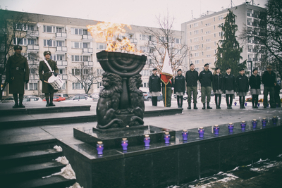 Uroczystości przy pomniku Bohaterów Getta – Warszawa, 27 stycznia 2019. Fot. Sławek Kasper (IPN)