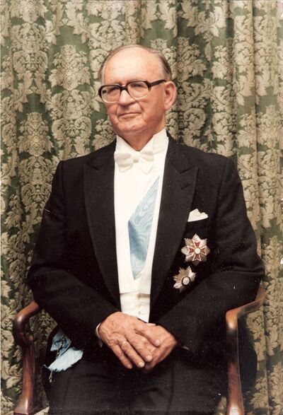 Prezydent RP Kazimierz Aleksander Sabbat, 8 kwietnia 1986 r. (Ze zbiorów rodziny Sabbatów)