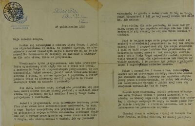 List Heleny Paderewskiej do Agnieszki Wisły, awers
