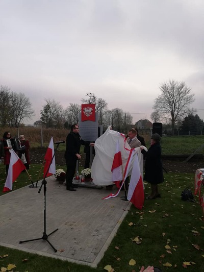 Uroczystość upamiętniająca trzech powstańców wielkopolskich – Gąski koło Gniewkowa, 11 listopada 2019