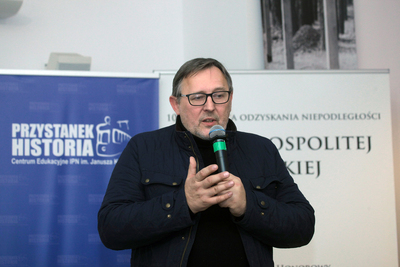 Dr Jędrzej Lipski, autor cyklu spotkań dyskusyjnych „Śląsk od morza do morza” – Warszawa, 7 stycznia 2020. Fot. Piotr Życieński (IPN)