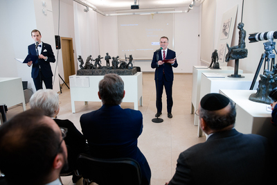 Otwarcie wystawy rzeźb „Obraz Treblinki w oczach Samuela Willenberga” – 28 stycznia 2020. Fot. Sławek Kasper (IPN)