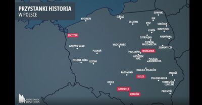Mapa „Przystanków Historia” w Polsce