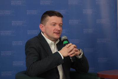 Łukasz Ulatowski podczas dyskusji z cyklu „Tajemnice wywiadu” – Warszawa, 13 lutego 2020. Fot. Piotr Życieński (IPN)