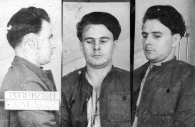 Franciszek Furmaniak, dowódca POHP w areszcie śledczym w Bytomiu, luty 1951 r. AIPN Katowice