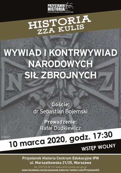 „Wywiad i kontrwywiad Narodowych Sił Zbrojnych – spotkanie z cyklu „Historia zza kulis” – Warszawa, 10 marca 2020