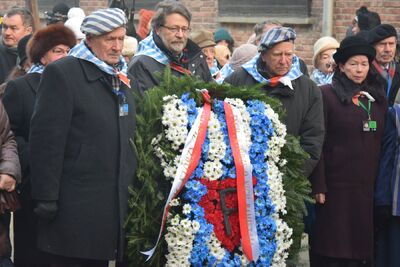 Uroczystości na terenie byłego KL Auschwitz. (fot. Maciej Foks)