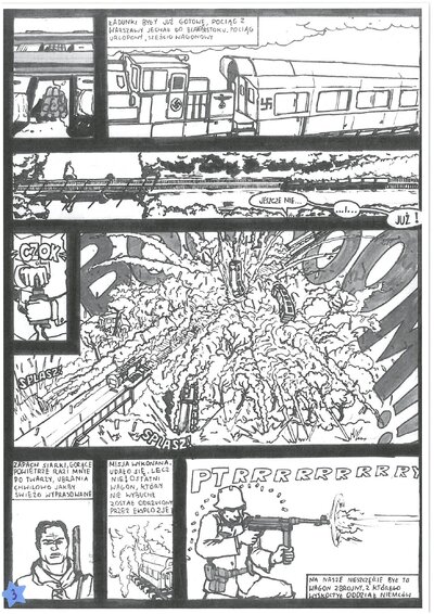 Strona z komiksu Oskara Sochackiego „Młodzik”