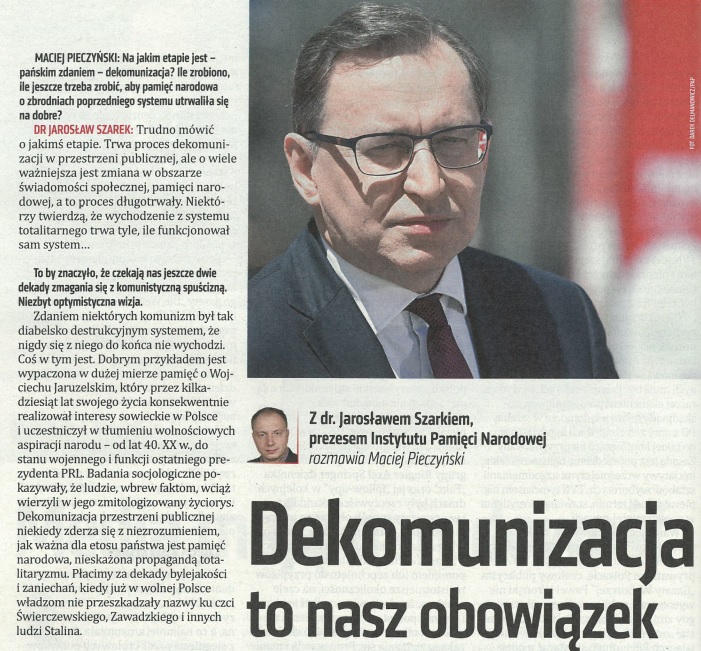 Rozmowa z dr. Jarosławem Szarkiem, prezesem IPN w „Do Rzeczy”