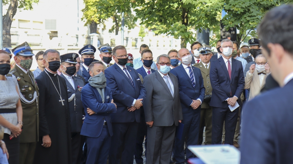 Uroczystość odsłonięcia tablicy poświęconej Halinie Konopackiej i płk. dypl. Ignacemu Matuszewskiemu – Warszawa, 14 sierpnia 2020. Fot. Mateusz Niegowski (IPN)