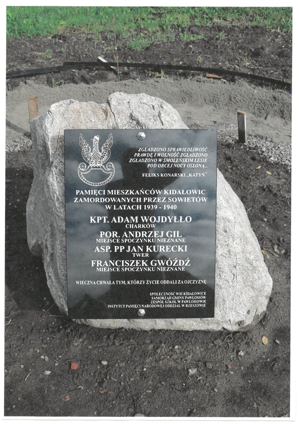 Tablica w Kidałowicach