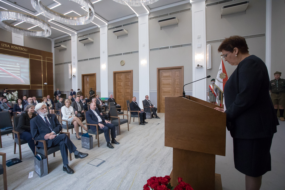 Odsłonięcie Ściany Pamięci poświęconej pracownikom NIK – Warszawa, 17 września 2020. Fot. Sławek Kasper (IPN)