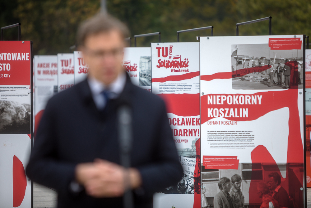 Uczestnicy Sierpnia ’80 na uroczystym zamknięciu wystawy „Tu rodziła się Solidarność” – Warszawa, 16 października 2020. Fot. Sławek Kasper (IPN)