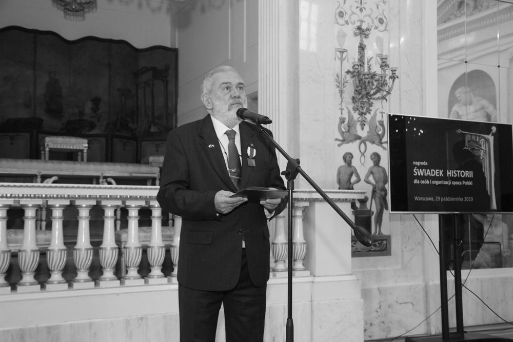 Attila Szalai podczas wręczenia nagrody IPN „Świadek Historii” – Warszawa, 29 października 2019. Fot. Piotr Życieński (IPN)