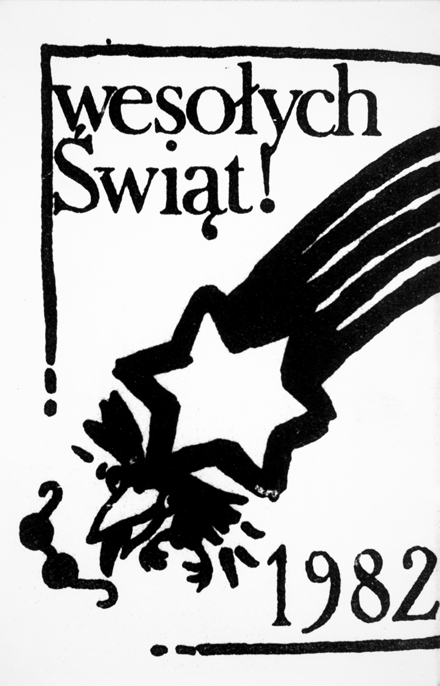 Kartka świąteczna z lat osiemdziesiątych XX wieku. AIPN Rzeszów. Darowizna przekazana przez Annę Leszczyńską