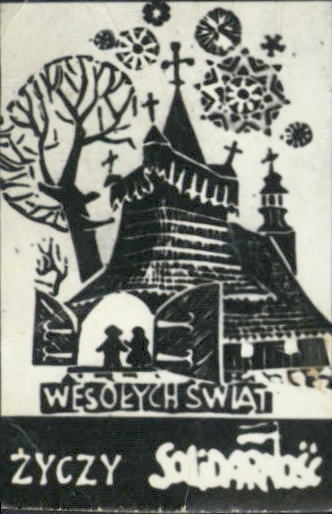 IPN Po 1326/2 Mini kartka świąteczna „Solidarność” na Boże Narodzenie (Dar prywatny: Teresa Nicefor); autor nieznany; źródło: AIPN Poznań