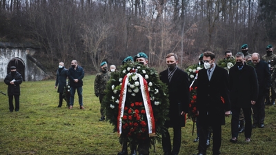 Trzecia ceremonia pogrzebowa ofiar niemieckich zbrodni. Pomiechówek, 17 grudnia 2020 fot. MN/BUWiM