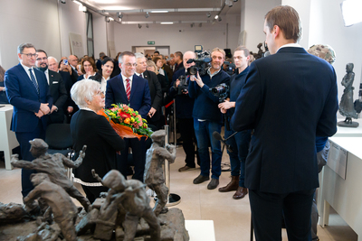 Otwarcie wystawy rzeźb „Obraz Treblinki w oczach Samuela Willenberga” – 28 stycznia 2020. Fot. Sławek Kasper (IPN)
Następne zdjęcie