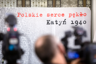 Ogłoszenie II edycji konkursu „Polskie Serce Pękło. Katyń 1940” – 25 stycznia 2021. Fot. Sławek Kasper (IPN)