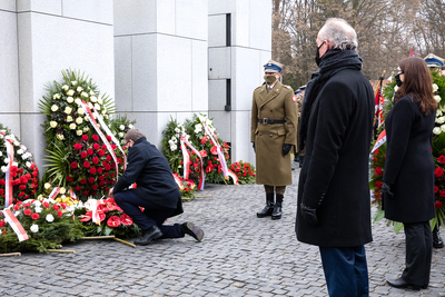 Obchody Narodowego Dnia Pamięci Żołnierzy Wyklętych na powązkowskiej „Łączce” – 1 marca 2021. Fot. Sławek Kasper (IPN)