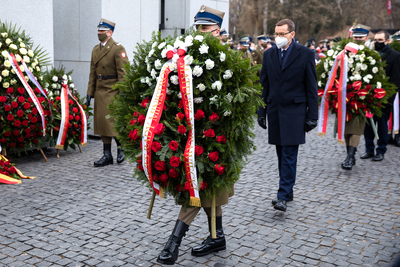 Obchody Narodowego Dnia Pamięci Żołnierzy Wyklętych na powązkowskiej „Łączce” – 1 marca 2021. Fot. Sławek Kasper (IPN)