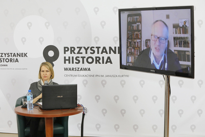 Dyskusja online z cyklu „Polska na froncie sporów cywilizacyjnych” – 23 marca 2021. Fot. Piotr Życieński (IPN)