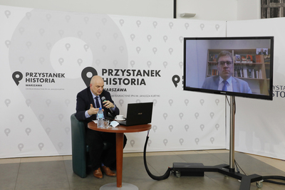 Dyskusja online z cyklu „Polityczne i prawne dylematy polskiej polityki zagranicznej w latach 1918–1945” – 12 kwietnia 2021. Fot. Piotr Życieński (IPN)