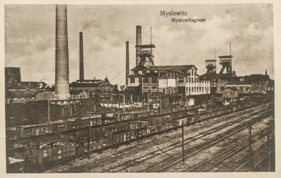 Kopalnia „Mysłowice” około 1920 r. Ze zbiorów Śląskiej Biblioteki Cyfrowej