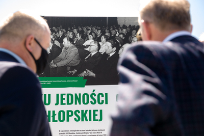 Otwarcie ogólnopolskiej wystawy IPN „TU rodziła się »Solidarność« rolników” – Warszawa, plac Marszałka Józefa Piłsudskiego, 12 maja 2021. Fot. Sławek Kasper (IPN)