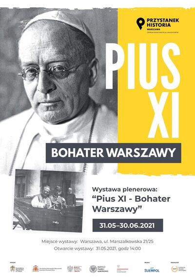 Wystawa „Pius XI – bohater Warszawy” – plakat