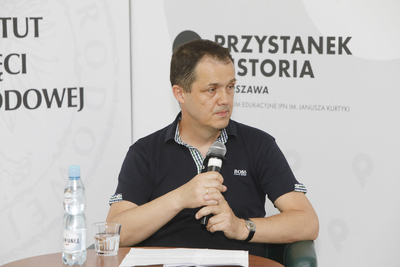 Michał Zichlarz, autor książki „Stefan Żywotko. Ze Lwowa po mistrzostwo Afryki” – 25 czerwca 2021. Fot. Piotr Życieński (IPN)