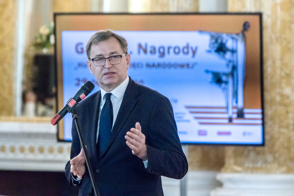 Prezes IPN Jarosław Szarek podczas uroczystości wręczenia Nagrody IPN „Kustosz Pamięci Narodowej” – Warszawa, 29 czerwca 2021. Fot. Sławek Kasper (IPN)