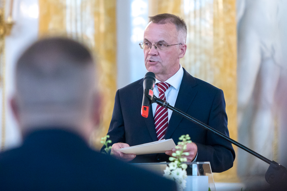 Jarosław Sellin, wiceminister kultury, dziedzictwa narodowego i sportu podczas uroczystości wręczenia Nagrody IPN „Kustosz Pamięci Narodowej” – Warszawa, 29 czerwca 2021. Fot. Sławek Kasper (IPN)